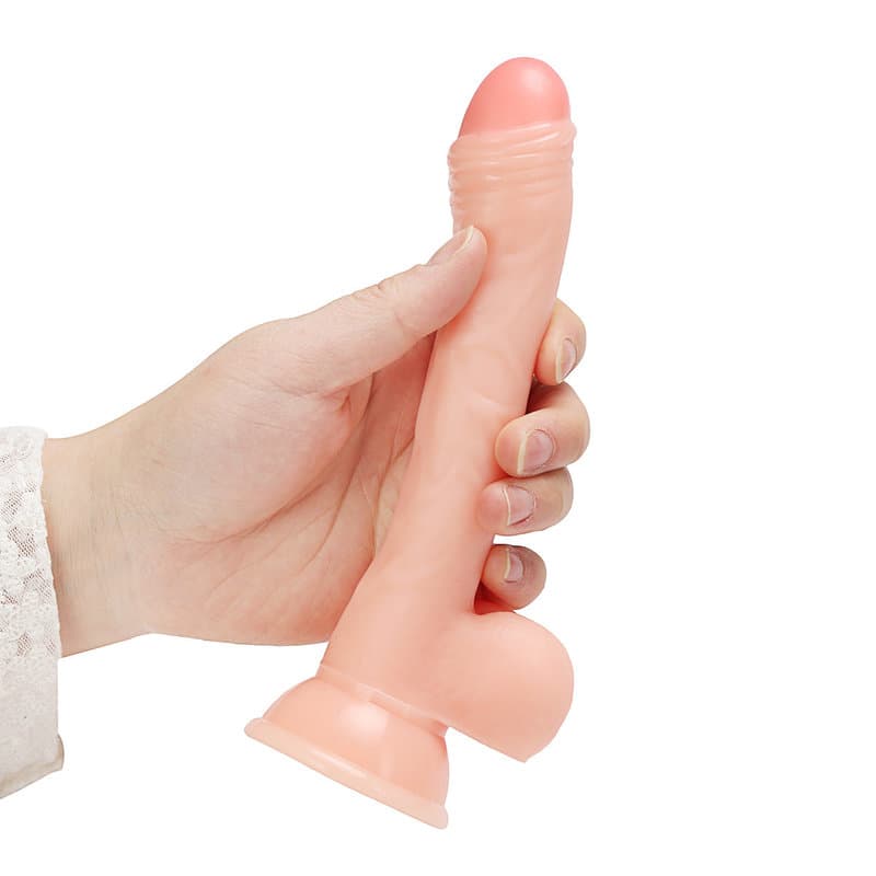 19.2 Cm. Foreskin Boy Ultra Gerçekçi Doku Vantuzlu Testisli Dildo