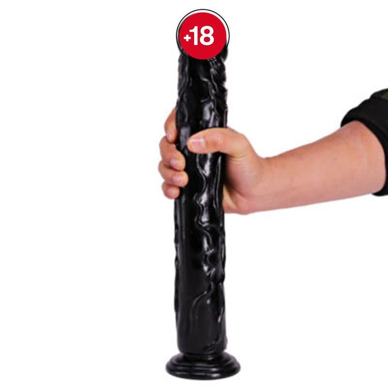 35cm XL King Size Vantuzlu Büyük Boy Vibratör (Zenci)