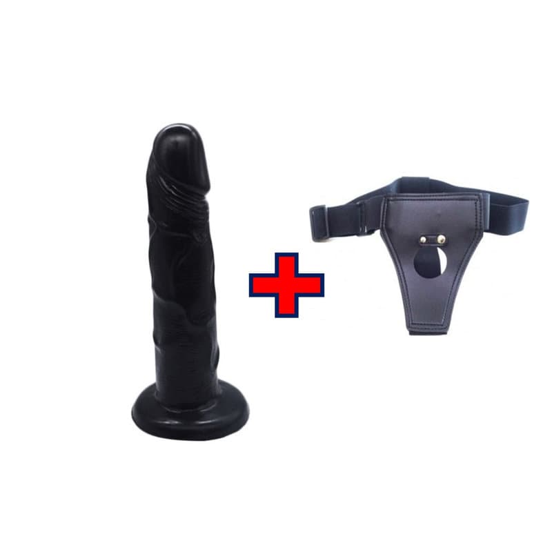 7” King Cock Ultra Realistik – Belden Bağlama Kemerli Dildo (Zenci)