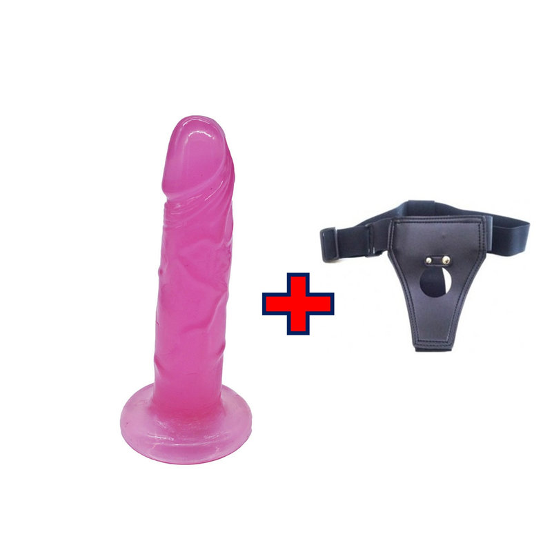 7” King Cock – Ultra Realistik – Belden Bağlamalı Kemerli Dildo (Jelly Pembe)