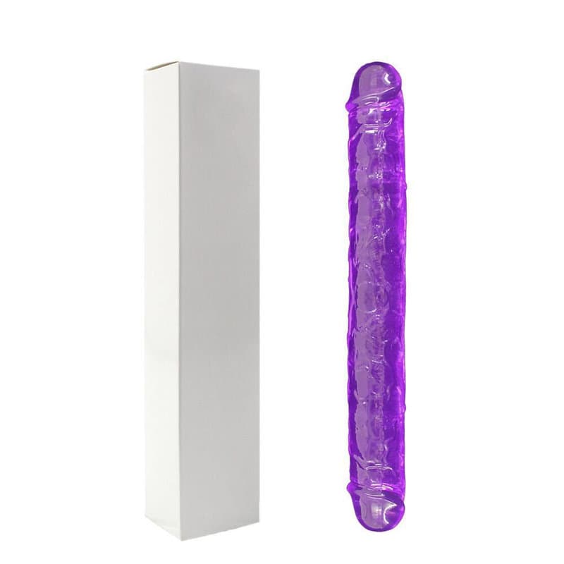 Double Dong – 38 Cm. – Çift Başlı Realistik Lezbiyen Dildo (Jelly Mor)