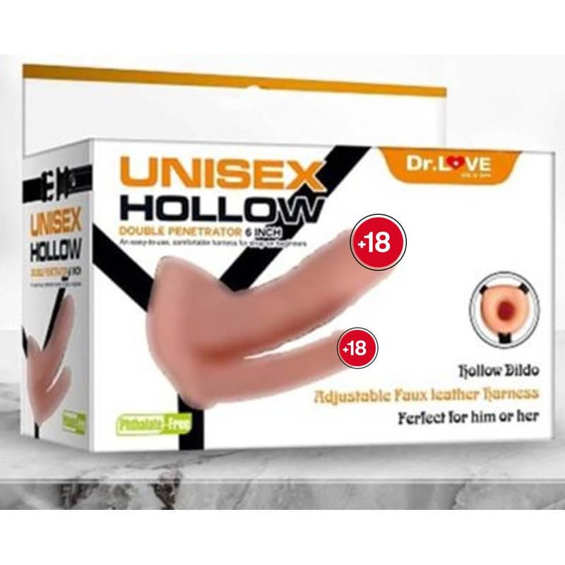 Dr.Love İçi Boş Belden Bağlamalı Çift Zevk Yarı Realistik Penis