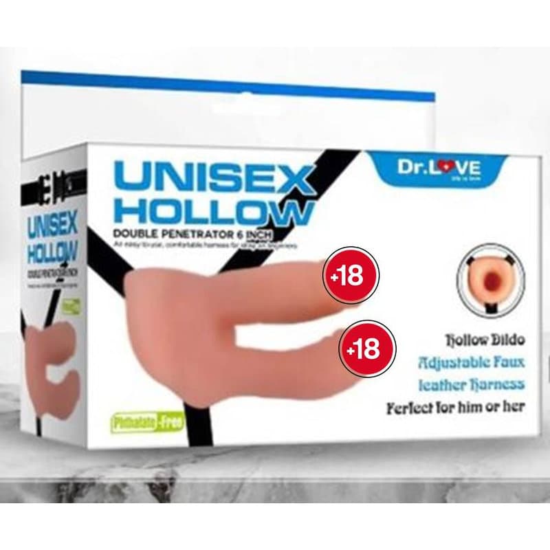 Dr.Love İçi Boş Belden Bağlamalı Çift Zevk Yarı Realistik Penis