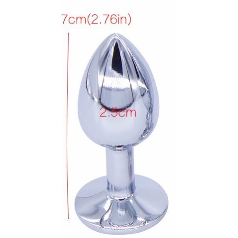 Renkli Taşlı Metal Anal Plug – Küçük Boy