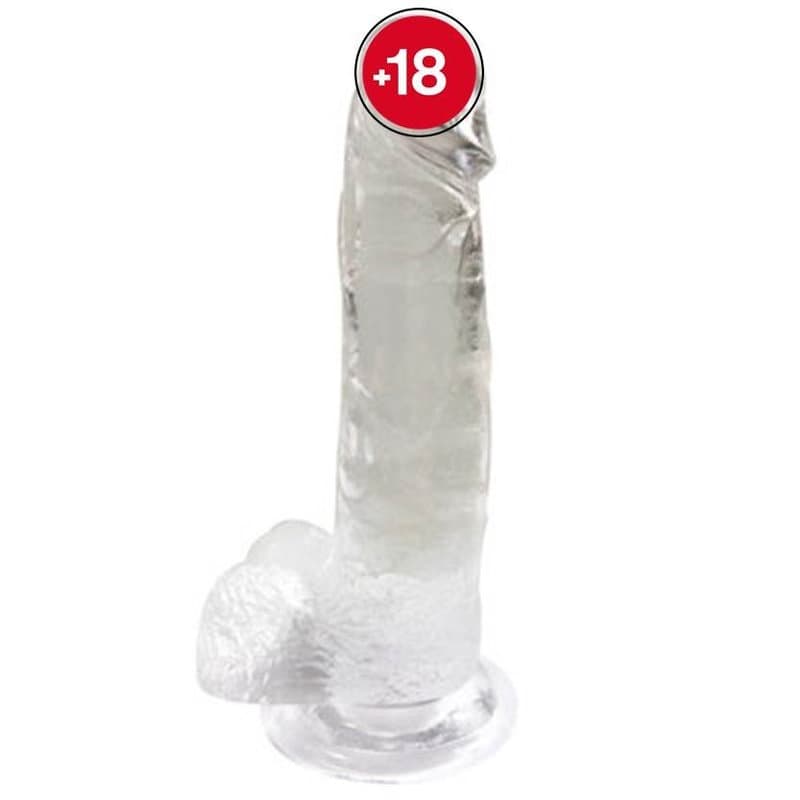 XESE – 21 Cm. – Tam Realistik Testisli Vantuzlu Vibratör (Jelly Beyaz)