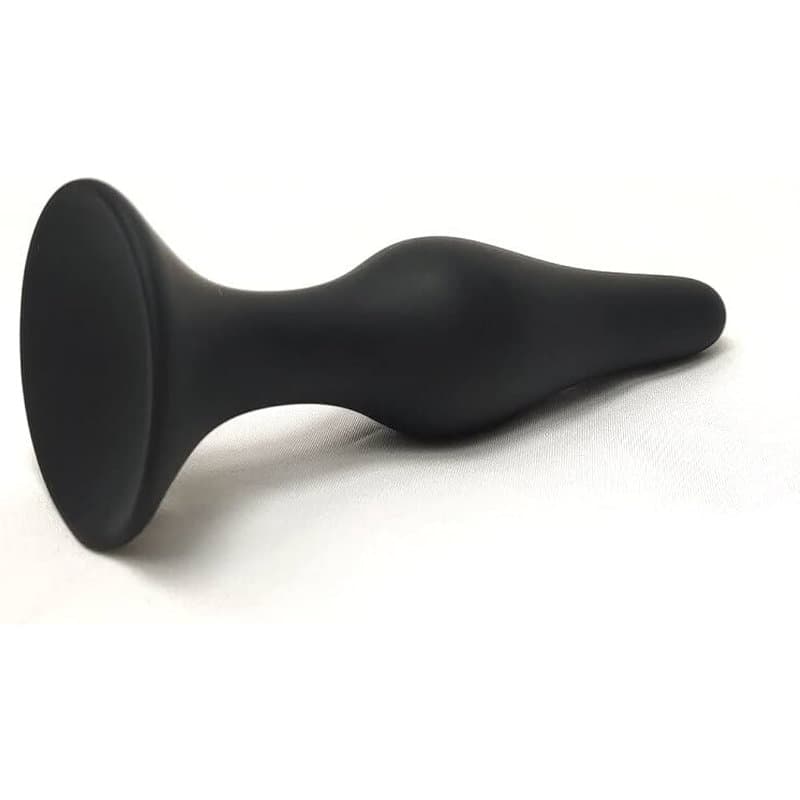 Tekli Silikon Çift Döngü Anal Plug (Siyah)